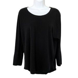 Southcott Black T-shirt Shirt Women's Sz M Round Neck Long Sleeve
